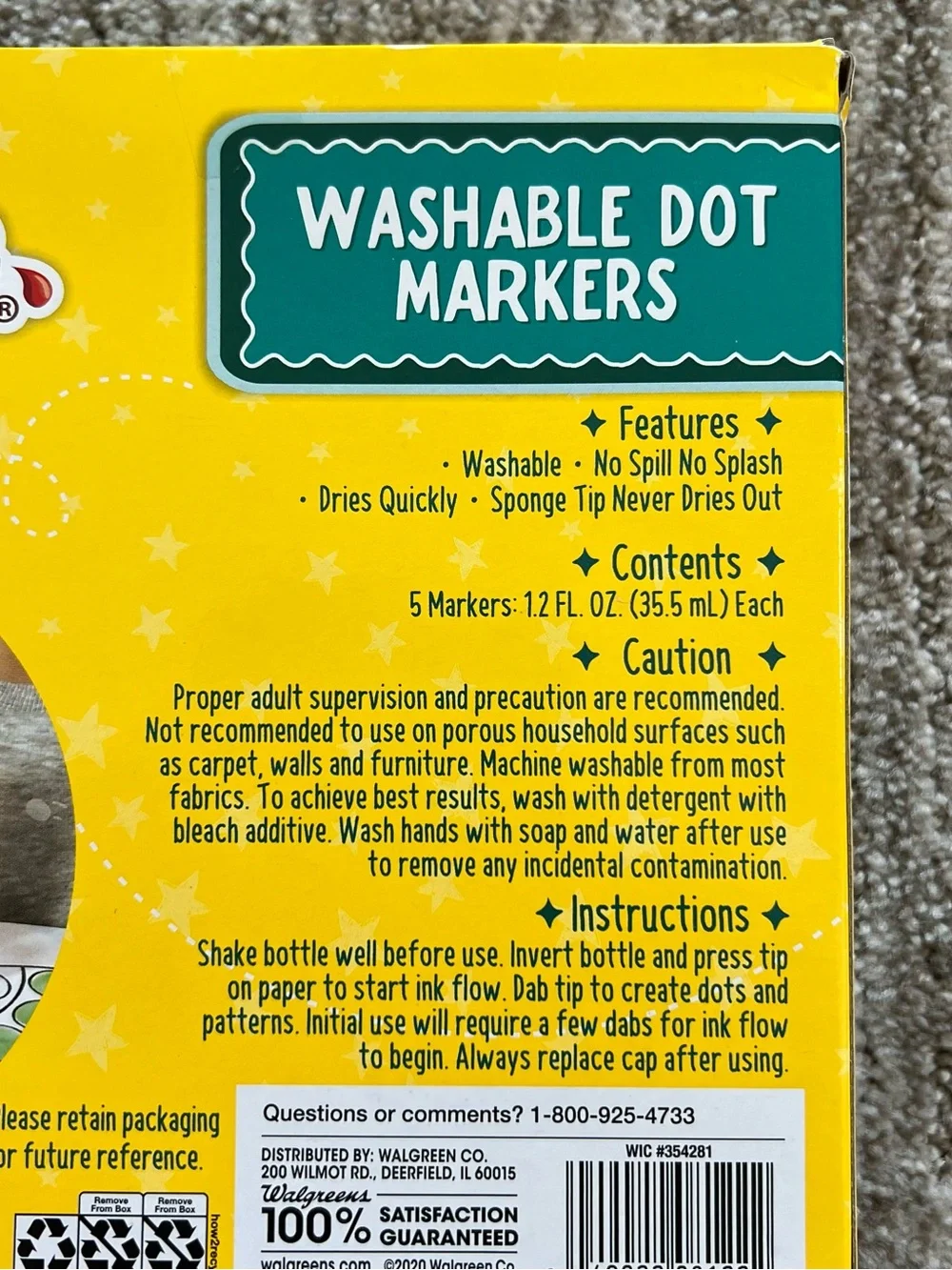 NIB Play Right Washable Dot Markers Set of 5